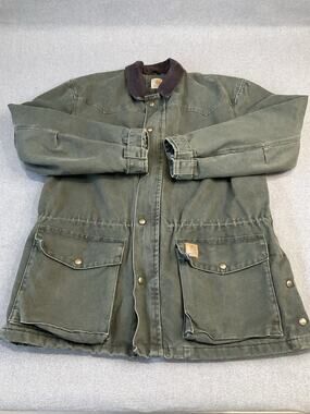 Vintage Carhartt Green Moss Lined Chore Barn Field Jacket - XL (C52 MOS)